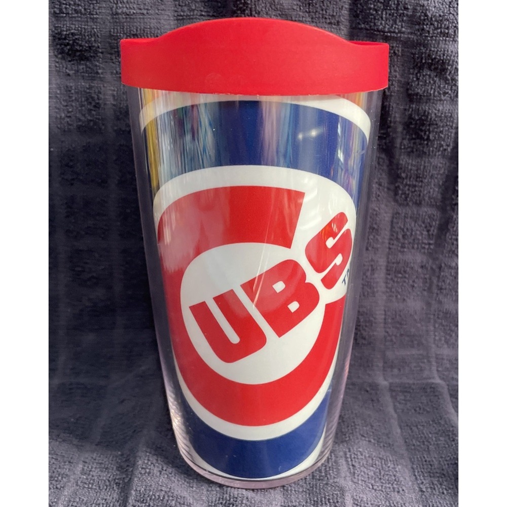 Chicago Cubs Baseball Insulated Hot Cold Tervis Tumbler With Red Lid 16 Ounce